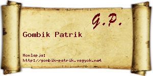 Gombik Patrik névjegykártya